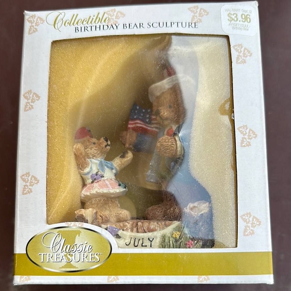 Classic Treasures Collectible Birthday Bear Sculpture